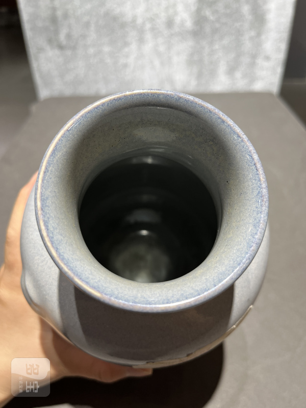 清乾隆 仿钧釉双耳灯笼瓶 - 图8